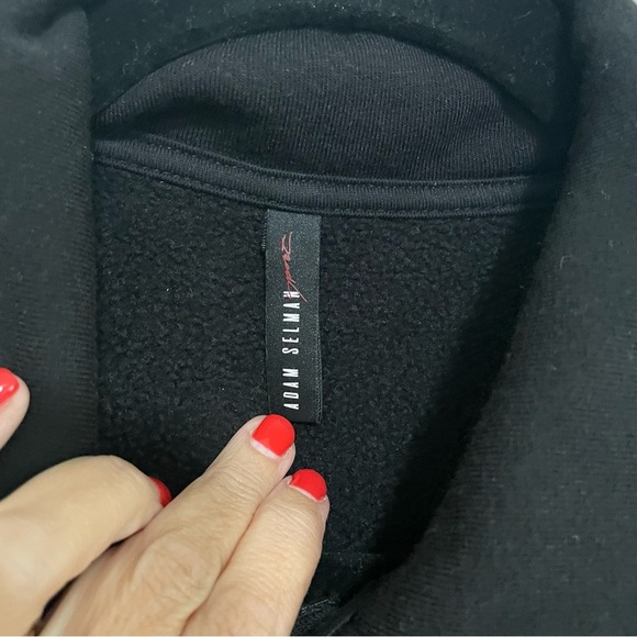 Adam Selman Sport Black Button Down Fleece Jacket Size Medium - Picture 2 of 11